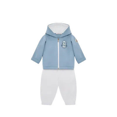 Moncler Kids' Ensemble En Molleton De Coton Mélangé Stretch, Garçons, Bleu, Taille: 9/12 In Blue