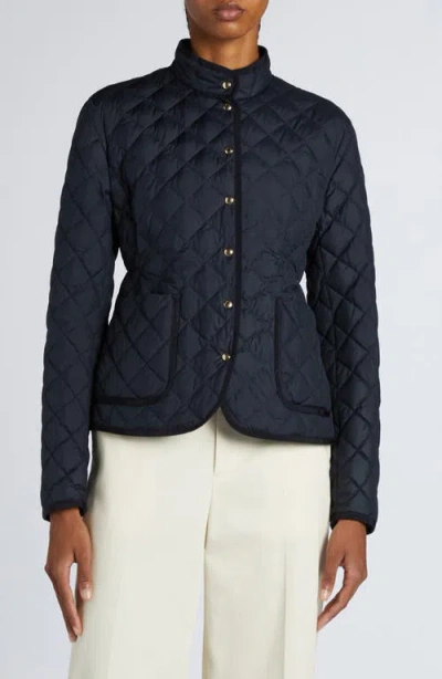 Moncler Epin Down Crop Jacket In Blue