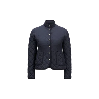 Moncler Epin Fit & Flare Short Down Jacket Blue
