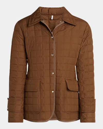 Moncler Epinal Padded Down Jacket In Cognac