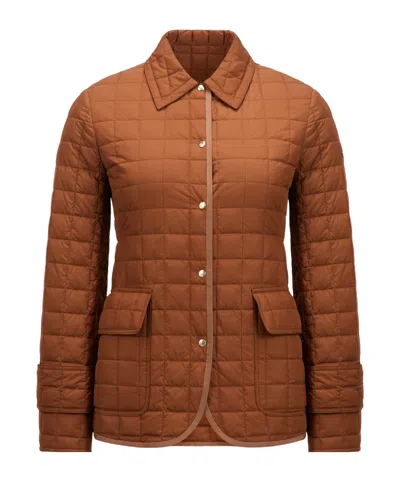 Moncler Epinal Square Quilted Down Jacket In Brown