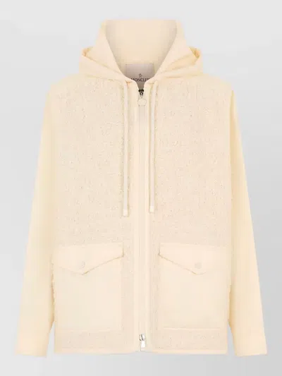 Moncler Erable Hooded Jacket Relaxed Fit In Neutral