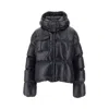 Moncler Erea Square-quilted Hooded Short Down Jacket In Black