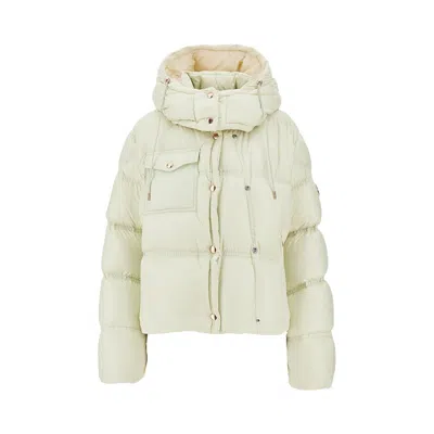 Moncler 'erea' Hooded Short Down Jacket In Green
