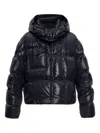 Moncler Erea Square-quilted Hooded Short Down Jacket In Black