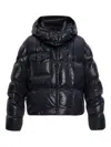 Moncler Erea Square-quilted Hooded Short Down Jacket In Black