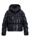 Moncler Erea Square-quilted Hooded Short Down Jacket In Black
