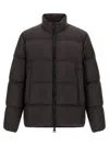 Moncler Dark Brown Nylon Erterle Down Jacket In Black