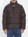 Moncler Logo-patch Padded Jacket In Brown