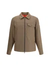 Moncler Houndstooth-pattern Zip-front Jacket In Brown