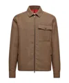 Moncler Houndstooth-pattern Zip-front Jacket In Brown