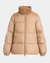 Moncler Puffer Jacket With High Collar And Pockets In Multi