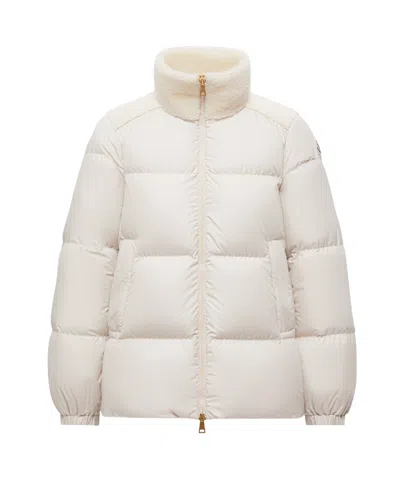Moncler Esnaie Teddy-trimmed Short Down Jaket In White