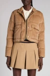 Moncler Essarts Ricrac-trimmed Quilted Padded Down Corduroy Jacket In Brown