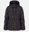 Moncler Estom Vertical-quilted Hooded Short Down Jacket In Black
