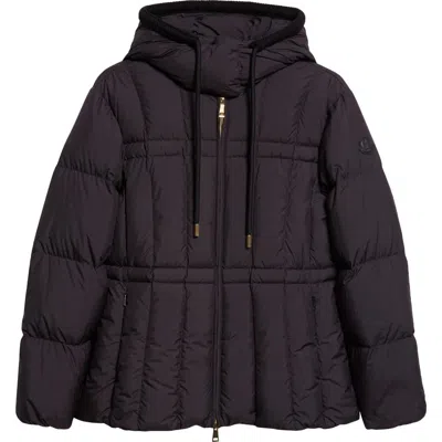 Moncler Estom Vertical Quilted Hooded Down Jacket In Black