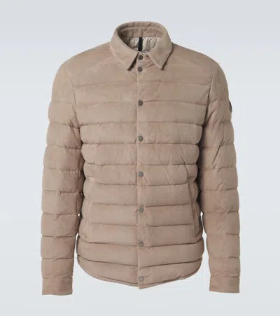 Moncler Etale Suede Down Jacket In Multi