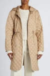 Moncler Etelan Quilted Down Parka In Beige