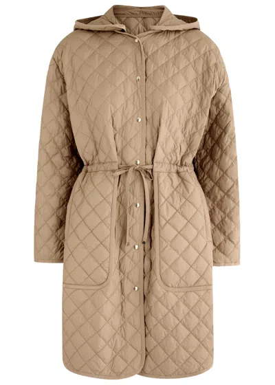 Moncler Etelan Hooded Quilted Shell Jacket In Beige