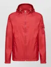 Moncler Red Solid Hood Jacket In Red