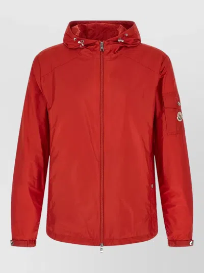 Moncler Etiache Hooded Jacket Adjustable Drawstring Hood In Red