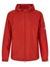 Moncler Red Solid Hood Jacket In Red