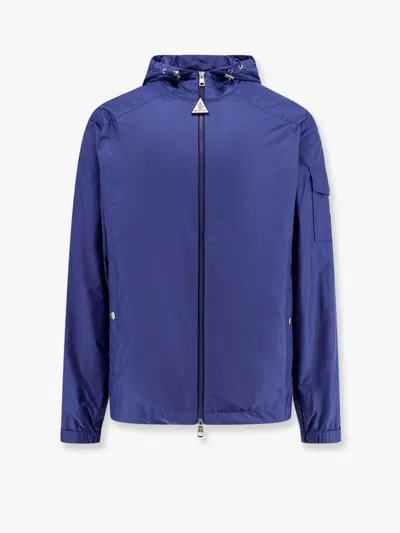 Moncler Etiache Jacket With Hood And Iconic Patch In Blue