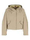 Moncler Eucalyptus Hooded Jacket Drawstring Front Pockets In Nude