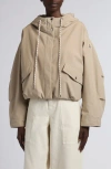 Moncler Eucalyptus Hooded Down Jacket In Neutral