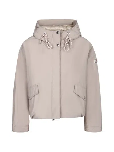 Moncler Eucalyptus Hooded Flap-pocket Jacket In Neutral
