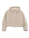 Moncler Eucalyptus Hooded Jacket Drawstring Front Pockets In Brown