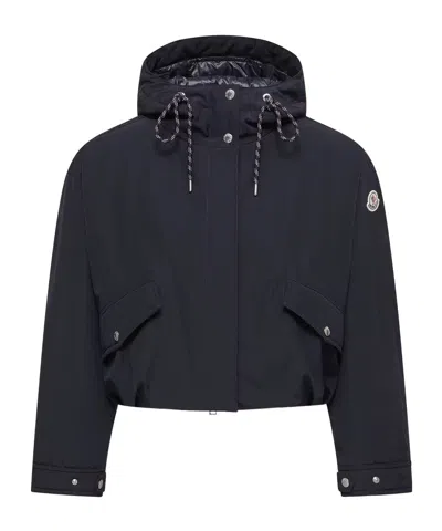 Moncler Eucalyptus Hooded Short Down Jacket In Black