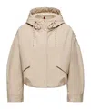 Moncler Women Eucalyptus Hooded Short Jacket Beige In Neutral