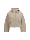 Moncler Eucalyptus Short Down Jacket In Neutral