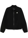 Moncler Hemmed Jacket With Collar And Zip Pockets In Black