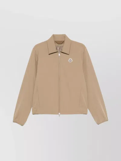 Moncler Evandro Jacket Cuffs Elasticated In Brown