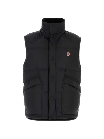 Moncler Grenoble Black Polyester Sleeveless Evans Down Jacket In Blue