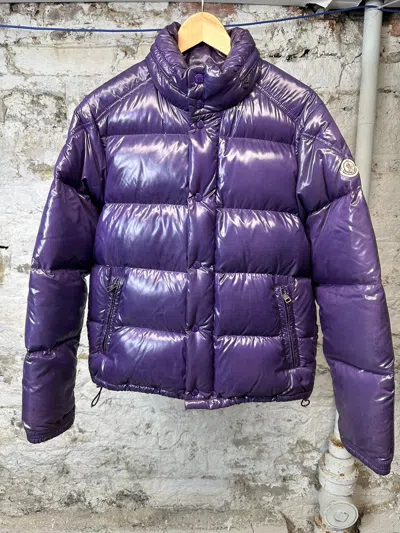 Pre-owned Moncler Ever Purple Down Puffer Coat Jacket Size M (2)