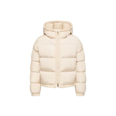 Moncler Evocateur Hooded Short Down Jacket In Neutral