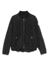 Moncler Evodia Nylon Poplin Bomber Jacket In Black