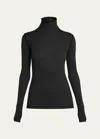 Moncler Extra Fine Wool Ribbed Turtleneck Sweater In Black