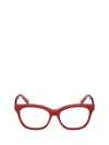 Moncler Square Frame Glasses In Dark Red