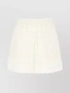 Moncler Eyelet Detail Elastic Waistband Scalloped Hem Shorts In Multi