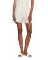 Moncler Embroidered Bermuda Shorts With Scalloped Edges In Neutral