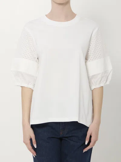 Moncler Eyelet-detail T-shirt In White