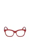 Moncler Square Frame Glasses In Dark Red