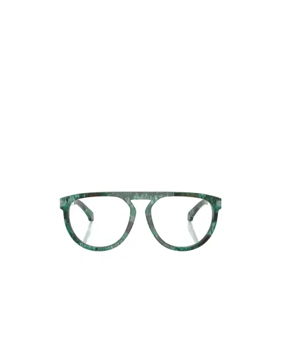Moncler Eyewear Geometric Shape Glasses In Green
