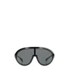 Moncler Oversized Oval Sunglasses Dark Lenses In Black