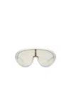 Moncler Oval Sunglasses Curved Frame In White