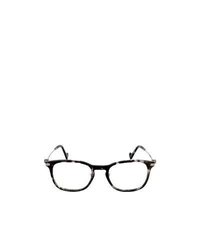 Moncler Tortoiseshell Rectangular-frame Glasses In Black